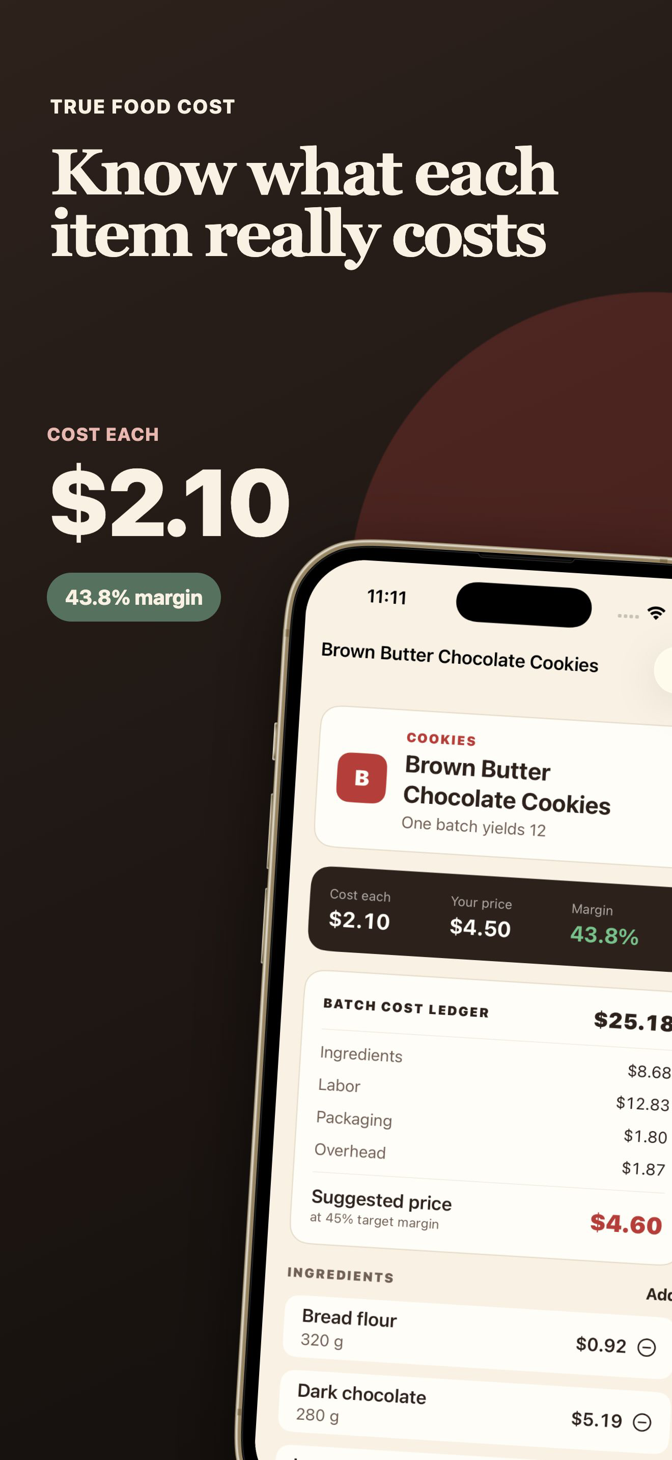 BatchCost: Recipe Pricing screenshot 2
