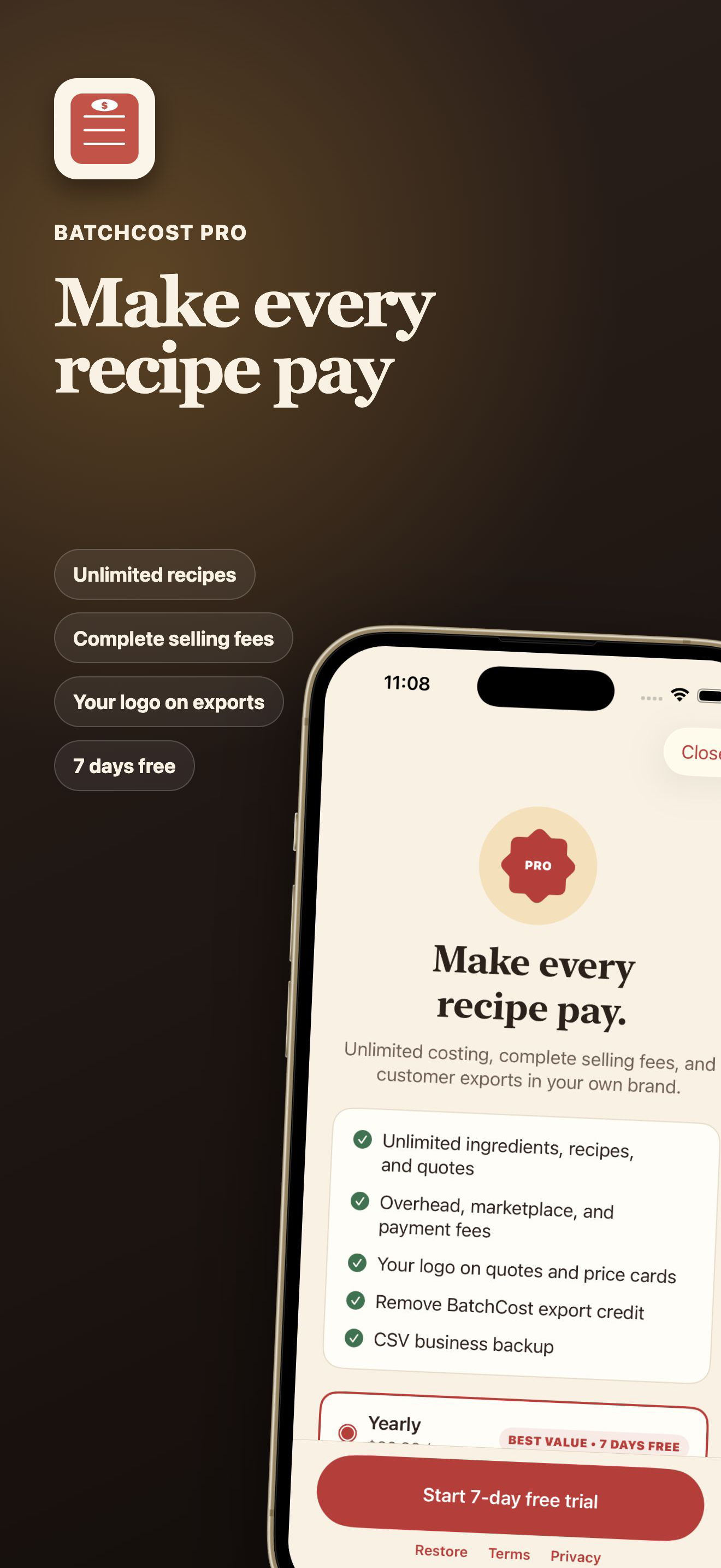 BatchCost: Recipe Pricing screenshot 5