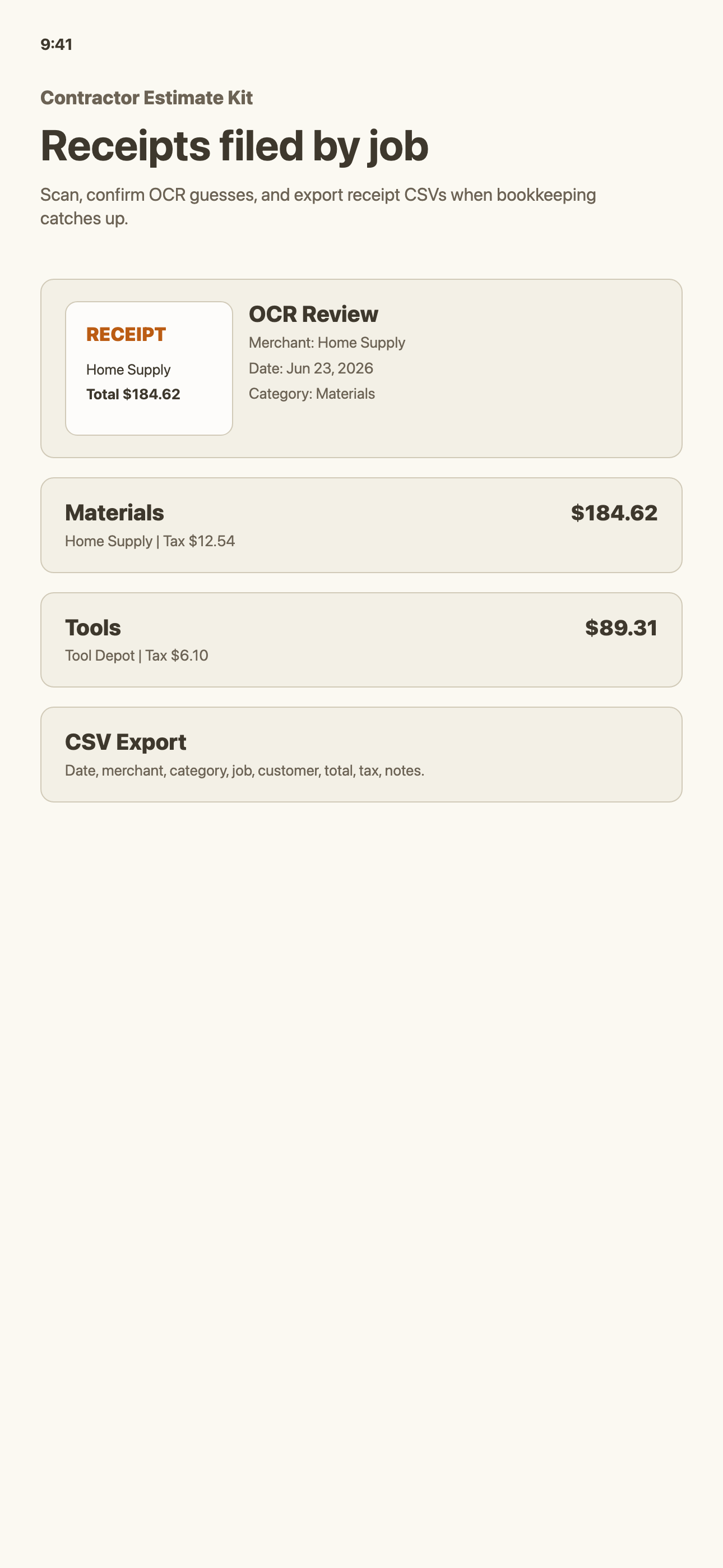 Contractor Estimate Kit screenshot 3