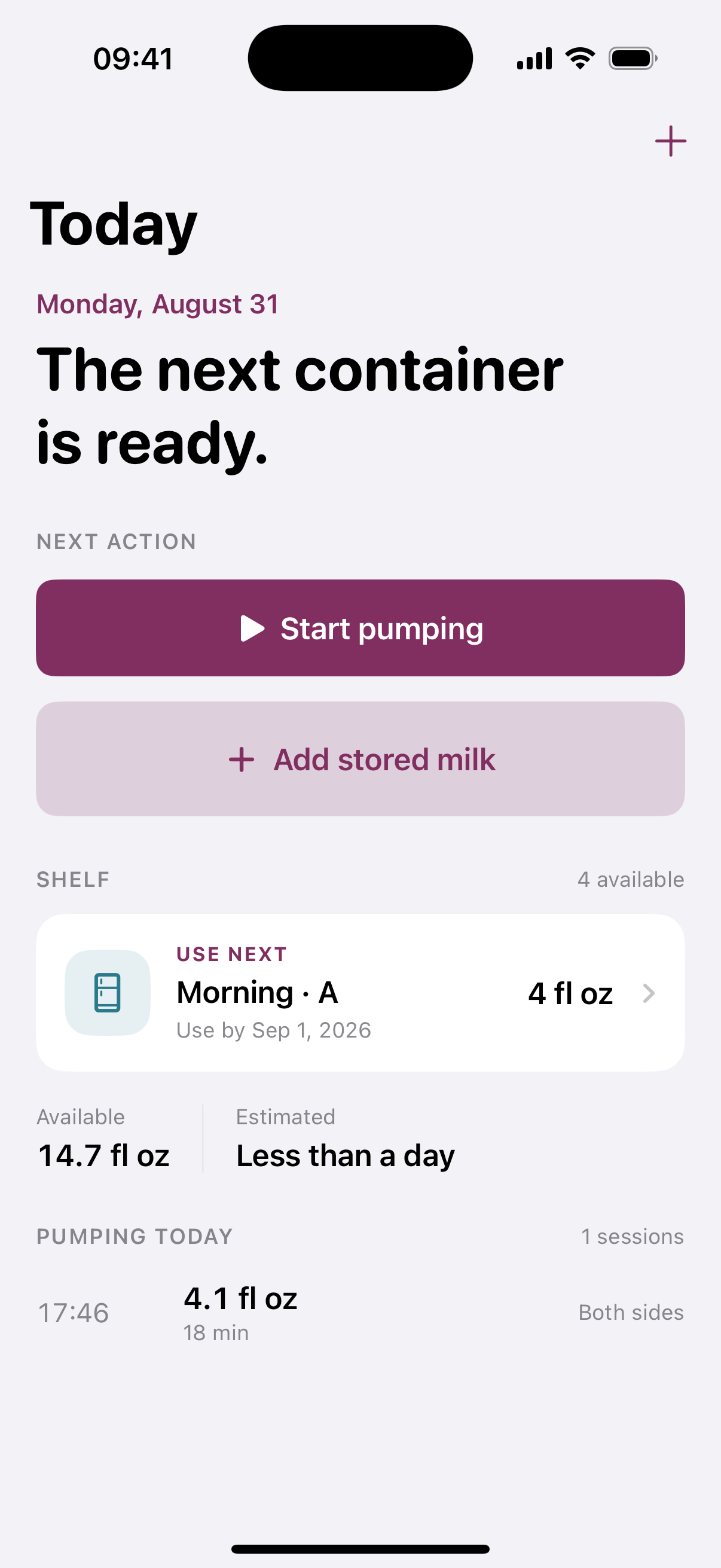 MilkShelf: Pumping Tracker screenshot 1