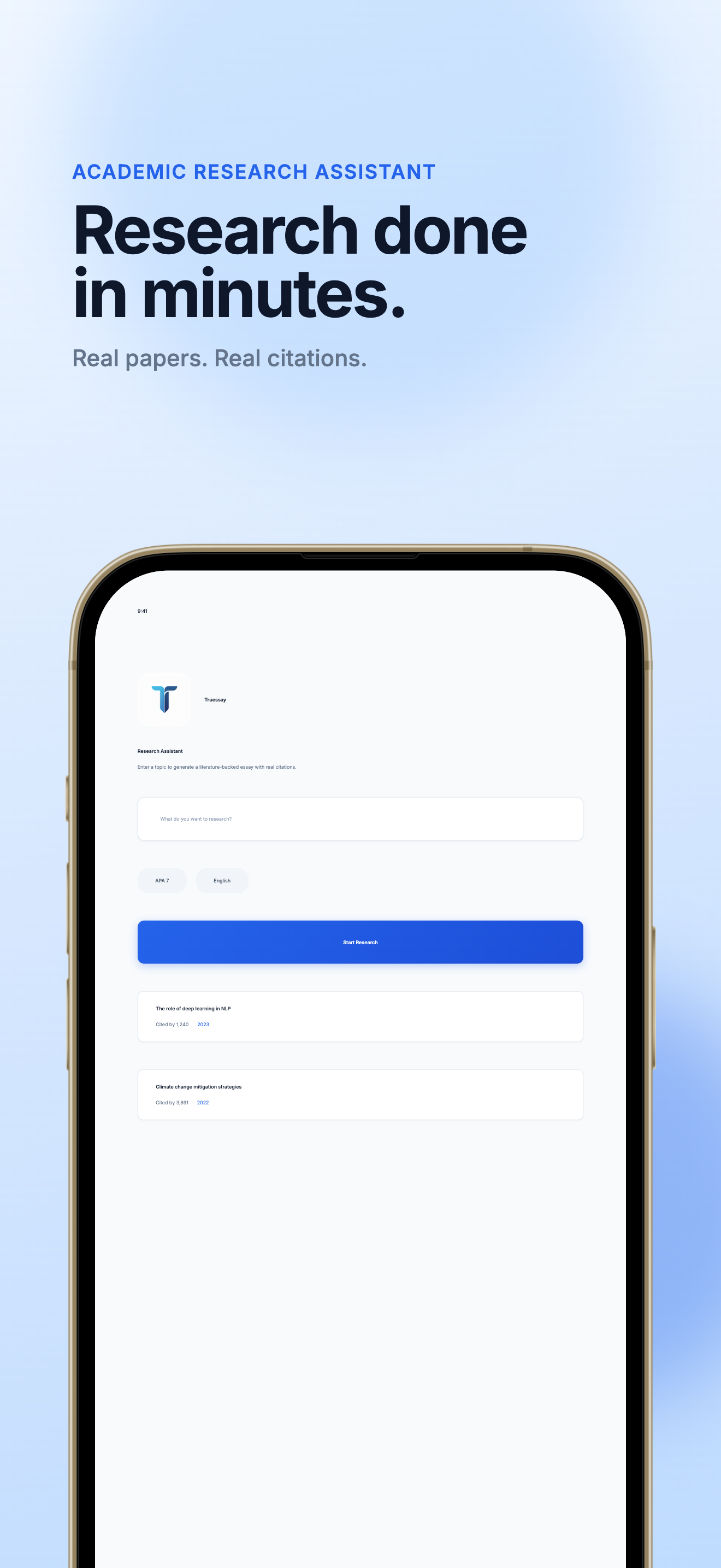 Truessay: Academic AI Writer screenshot 1